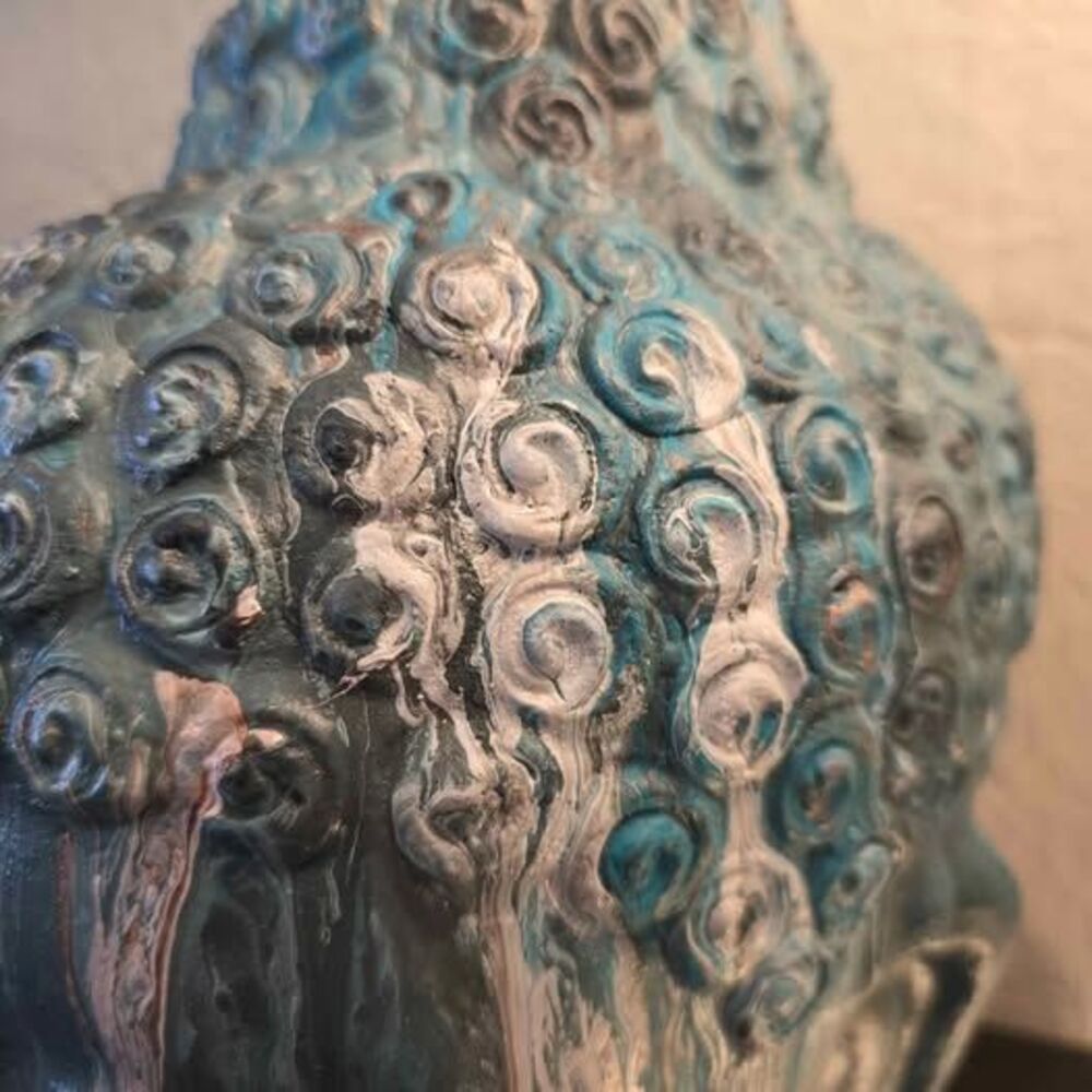 HANDCRAFTED Upcycled Buddah Head HANDPAINTED Tabletop Art Decor - Picture 7 of 11